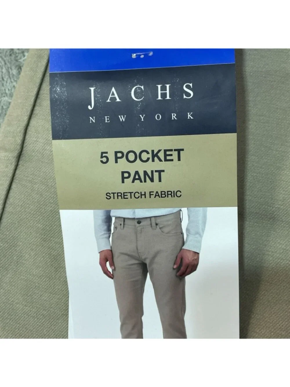 NWT Jachs NY 5-Pocket Men's 36x29 Tan Straight Fit Pants Stretch Fabric